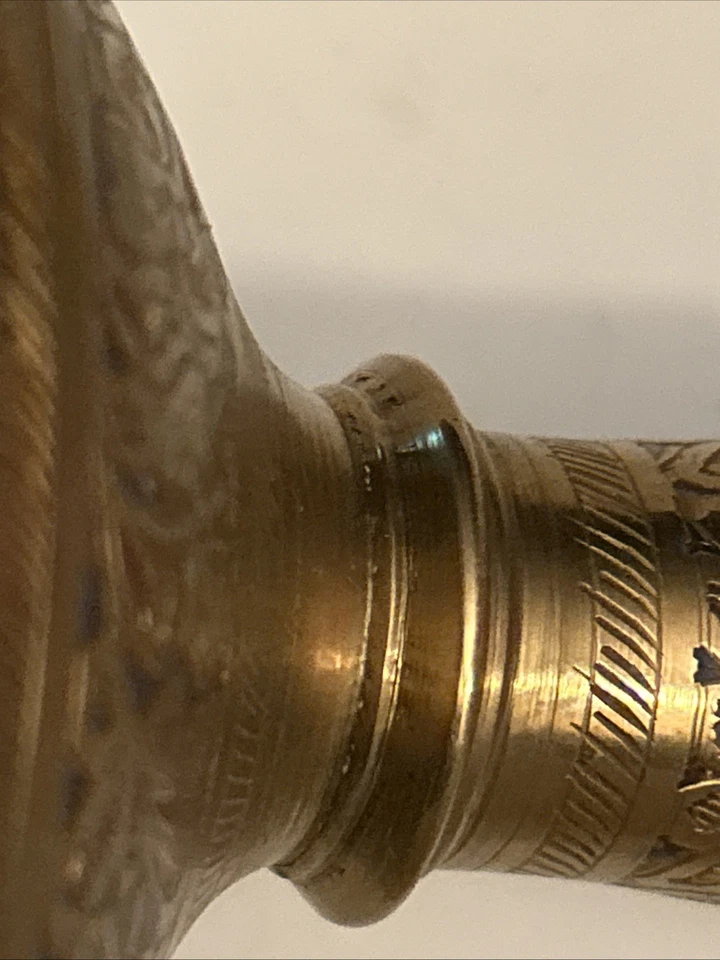 印度和93C黄铜花瓶底部刻有 — 第 3/4 张图片