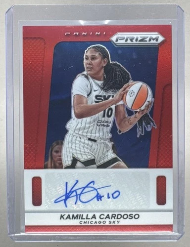 Kamilla Cardoso 2025 Panini WNBA Prizm #TB-KC Red Throwback Signatures Auto /99