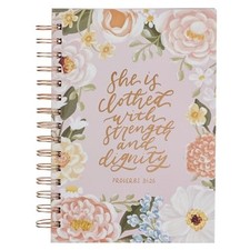 Christian Art Gifts Inspirational Journal, Strength  Dignity Wide Ruled Noteboo