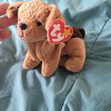 Ty Beanie Baby Tuffy The Brown Dog Pellets Beanie Babies 1996 w/Hangtag
