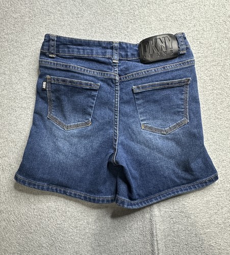 DKNY Jeans Shorts Girls 10 Blue Distressed Denim Raw Hem Casual Summer Pockets