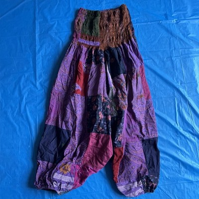 Tribe Azure Womens Cotton Harem Pants Colorful Summer Hippie Yoga Boho S/M