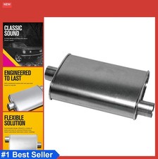 Deep Performance Muffler 2.5 Inch Inlet Offset 2.5 Center Outlet Oval Body