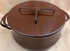 VTG DANSK Chocolate Brown Kobenstyle Casserole 3 QT Cast Steel Enamel MCM Dutch