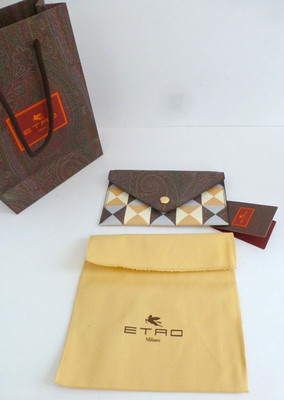 Etro Pouch Clutch Bag Unisex Etro Print Coated Fabric Makeup Bag NWT