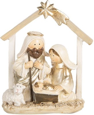 Clayre & Eef 6PR5648 Weihnachtsgruppe 10x5x12 cm Beige Goldfarbig