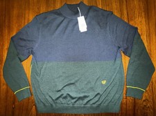 Tory Burch Sport Performance Knit Cashmere Blend Colorblock Mock Neck Sweater XL