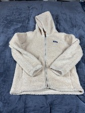 Patagonia Girls Shroom Taupe Los Gatos Full Zip Fleece Hoodie Jacket Sz Large 12