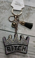   "B ch" Puffy Rhinestone Bling Keychain/Bag Charm