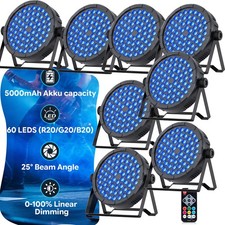 Rechargeable 60LED Par Light RGB DMX Stage Uplight Battery 180W Remote Control