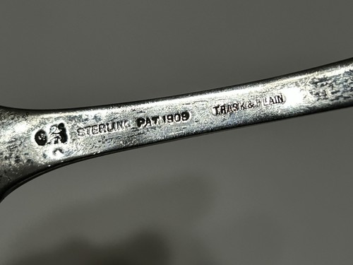 Vintage Trask & Plain Sterling Silber 7" Saucenkelle 77 Gramm - Bild 8 von 11