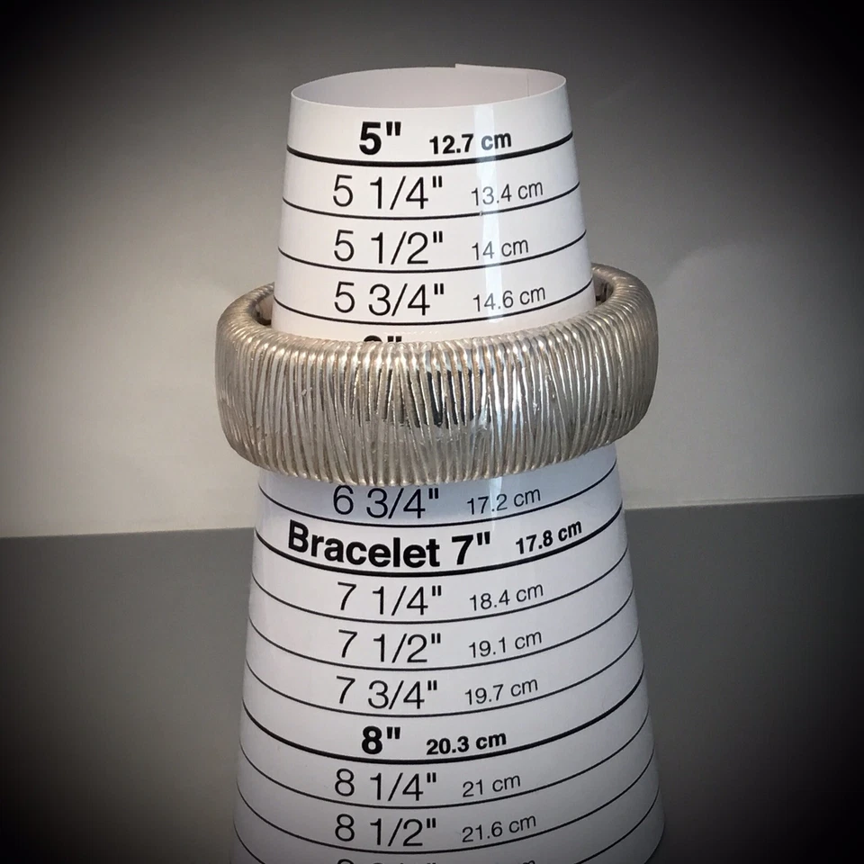 НОВЫЙ С ЯРЛЫКАМИ SIMON SEBBAG ИЗ ЧИСТОГО СЕРЕБРА СПИРАЛЬ ТОНКИЙ МАНЖЕТЫ 2» W 6» L - Изображение 3 из 4