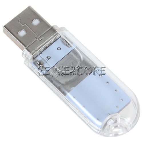3LED Night Light Card Lamp Keychain White Pocket Mini USB Touch Switch Neu - Bild 2 von 4