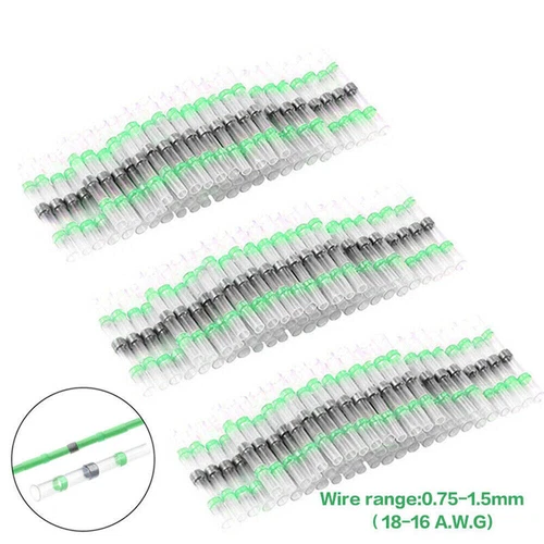 50/500x Solder Seal Sleeve Heat Shrink Butt Wire Connectors Waterproof Terminal - Picture 21 of 27