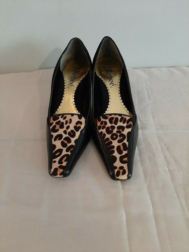 leopard print 2 inch heels