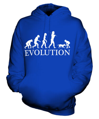GIRL WITH DOG EVOLUTION OF MAN UNISEX HOODIE MENS WOMENS LADIES GIFT TOYS - Picture 1 of 16