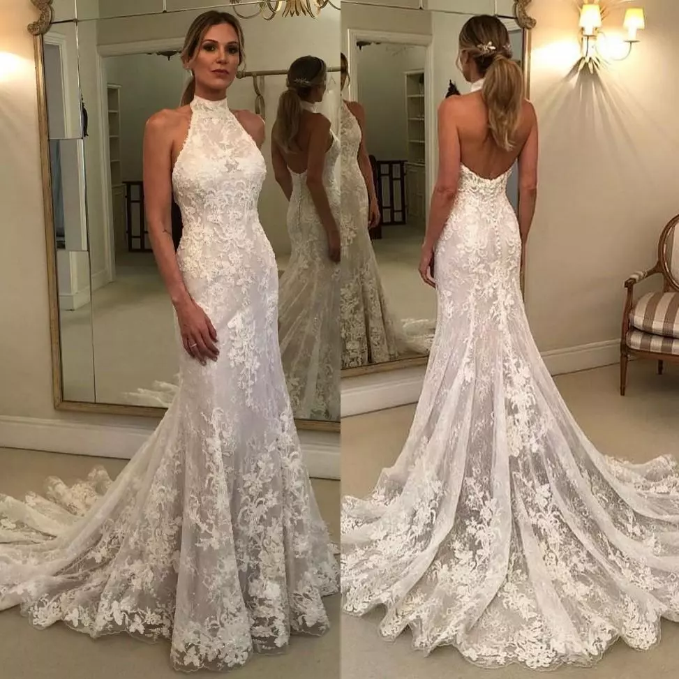 halter neck wedding dress