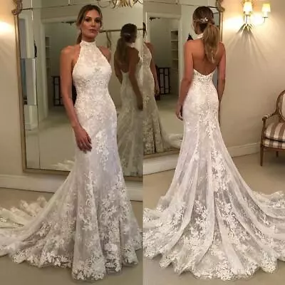 Halter neck wedding gown clearance