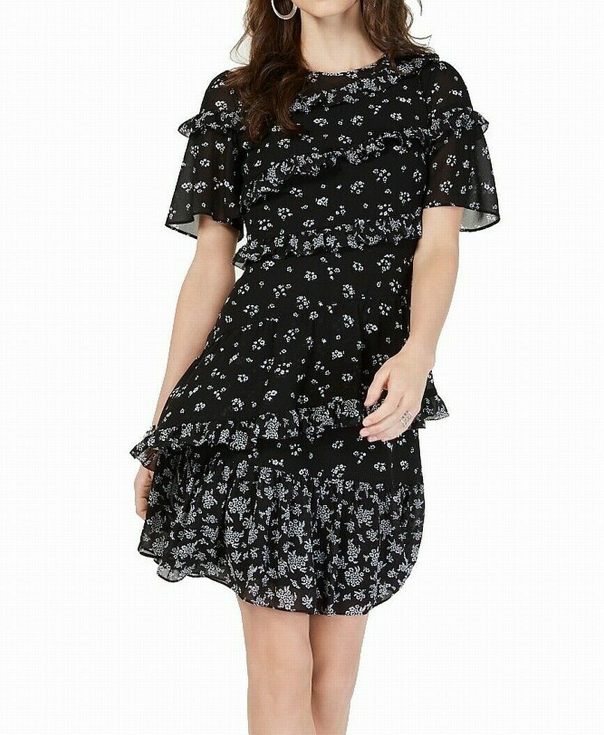 Michael Kors Womens Floral Ruffle Shift Dress SIZE 2 & 4 | eBay