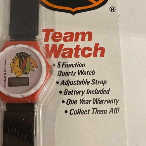 Reloj Chicago Blackhawks NHL Team 1990 Vintage Nuevo - Imagen 2 de 8