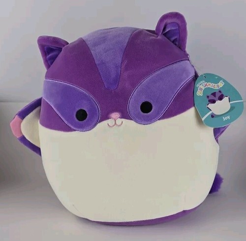 Squishmallows 11” JOY the Purple White Sugar Glider Flying Squirrel Plush NWT - 第 1/4 張圖片
