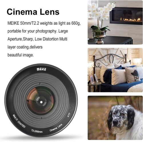 MEKE 50mm T2.2 4K Mini Prime Cine Lens for M43 Panasonic Lumix Olympus Cameras - Picture 4 of 6