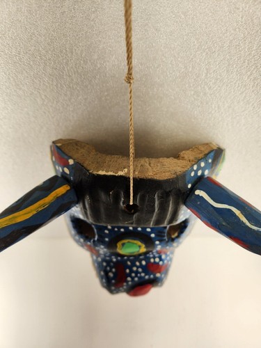 Latin American Origin Handcrafted Wood Ceremonial Mask - Bild 4 von 6