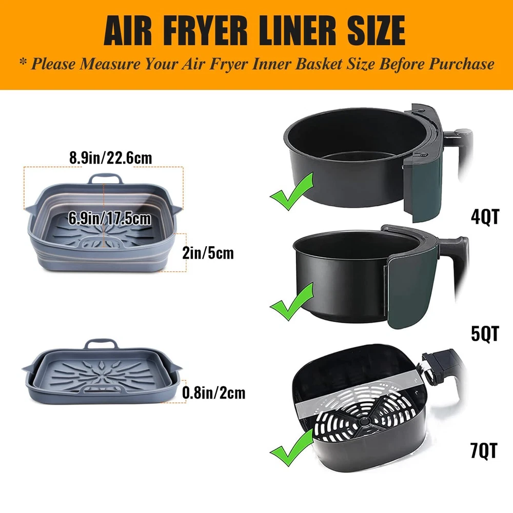Air Fryer Silicone Liners | Silicone Air Fryer Liners | Silicone Pot Baking T...