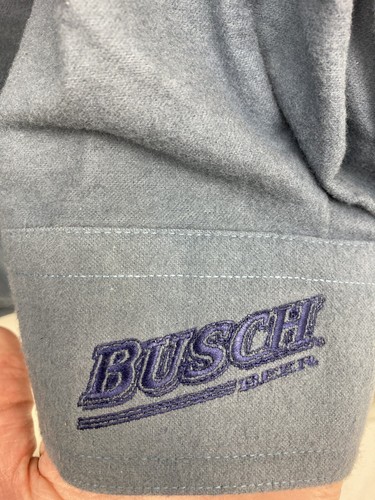 Woolrich Men's Long Sleeve Button-Down Cotton Flannel Shirt Blue BUSCH BEER 2XL - Picture 4 of 9