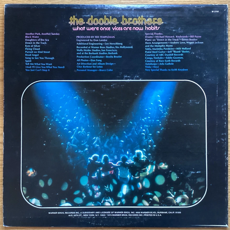The Doobie Brothers “What Were Once Vices Are Now Habits" 33 1/3 rpm LP, W2750 - Image 2 of 4