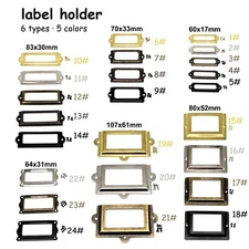 12pcs Cabinet Drawer Door Box Tag Label Pull Frame Handle File Name Card Holder