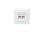 DINIC Anschlussdose mit 2 LC-Duplex Adaptern, weiß