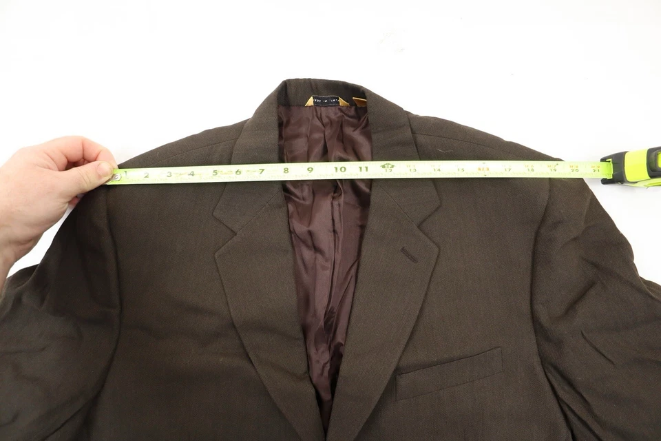 Donna Karan Hombre 44R Marrón Lana Italiana 3 Botones Traje Chaqueta Foto 2 de 4