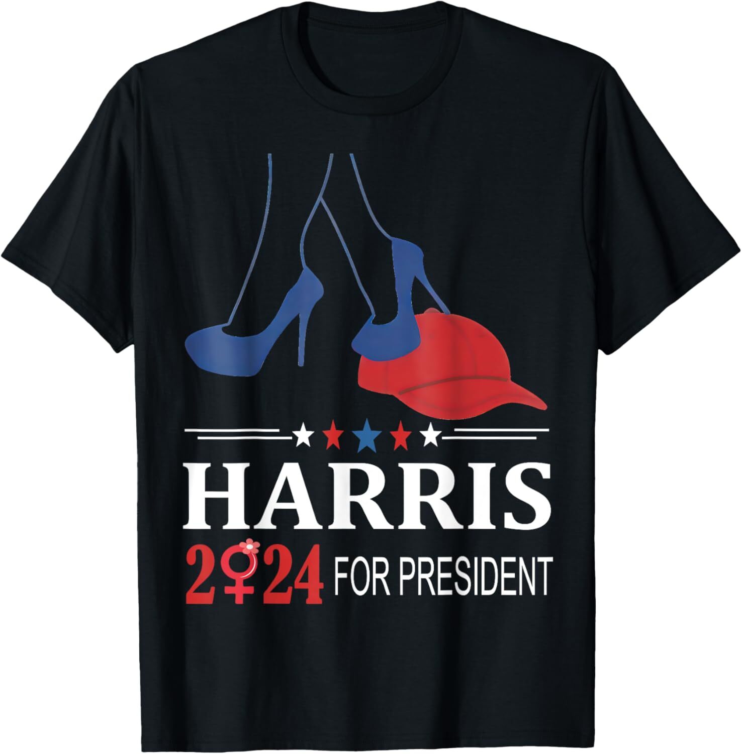 Heels stepping on Red MAGA Hat Election 2024 T-Shirt-image