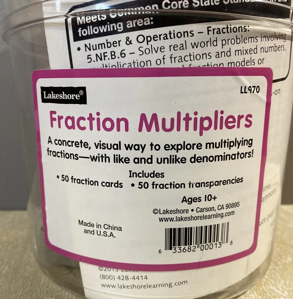 Lake Shore Fraction Multipliers 50 Yellow Cards And 50 Blue Transparencies - Image 2 of 4