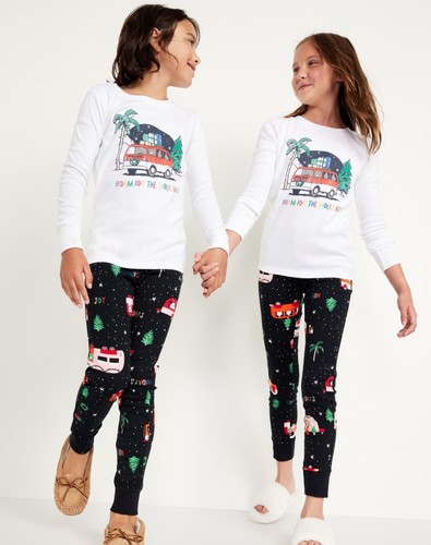 Old Navy Kids Gender-Neutral Graphic Snug-Fit Pajama Set Holiday Size Large (10) - Picture 2 of 2