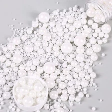 White Edible Pearl Sprinkles for Cakes Cupcakes Cookies Decorating & Decorations