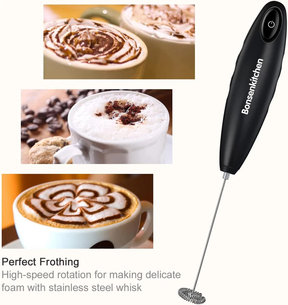 Milk Frother Handheld, Automatic Milk Foam Maker Hand Frother for Coffee, Matcha