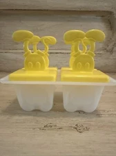 Vintage Mickey Mouse Disney Frozen Pop Superseal Popsicle Molds 4 Set Yellow