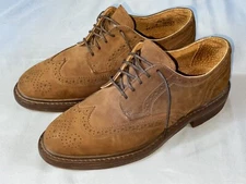 Vintage GAP Brown Leather ITSHIDE Sole Brogue Dress Shoes Size 7D Made in USA