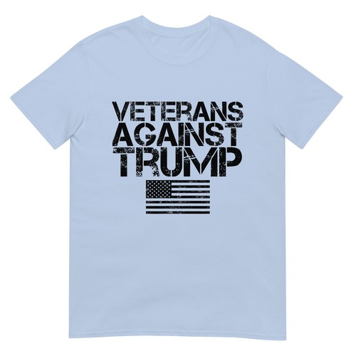 Veterans Against Trump Vintage Patriotic Flag Protest T-Shirt - Picture 4 of 9
