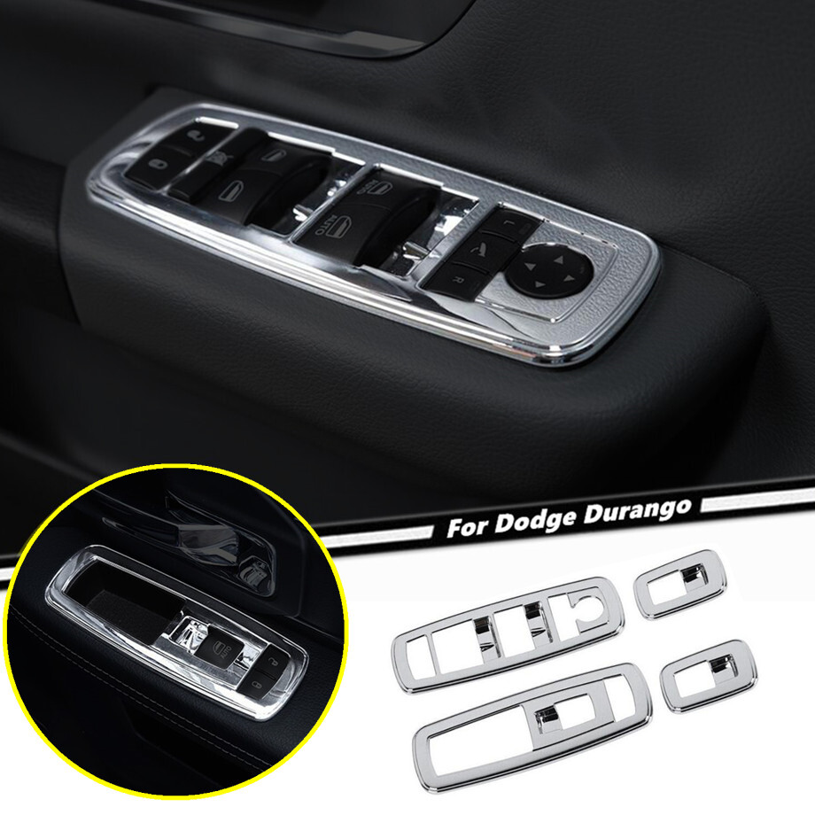 Car Window Lift Switch Cover Trim For Dodge Durango 2011-2024 Accessories Chrome