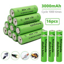 Rechargeable Battery 16PCS 1.5V AA AAA Alkaline Batteries 3000mAh for Flashlight
