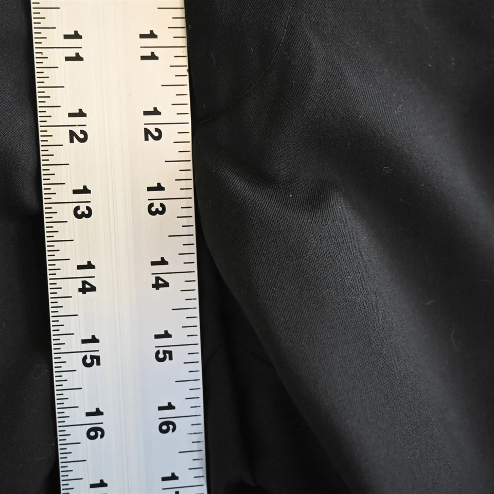 Pronto Uomo 58x32 Solid Black Flat Front 100% Wool Mens Dress Pants - Image 3 of 4