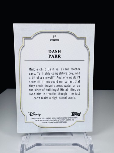 Dash Parr 2024 Topps Cromo Disney Pixar Plata Holo Refractor #97 - Imagen 3 de 3