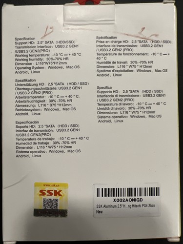 Boîtier de disque dur SSK aluminium 2,5" USB C 3.2 Gen 2 (Pro) HE-C600 - Photo 3/3