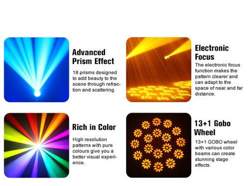 2Pack 200W 10Colors Led Moving Head Light Beam DMX 18 Prism Stage DJ Show Lights - Picture 9 of 14