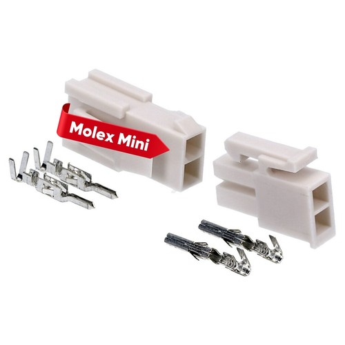 Kalitec KALI-2402 Mini-Fit Jr. Set 2 polig Mini Stecker KFZ PC Beleuchtung LED - Picture 1 of 5