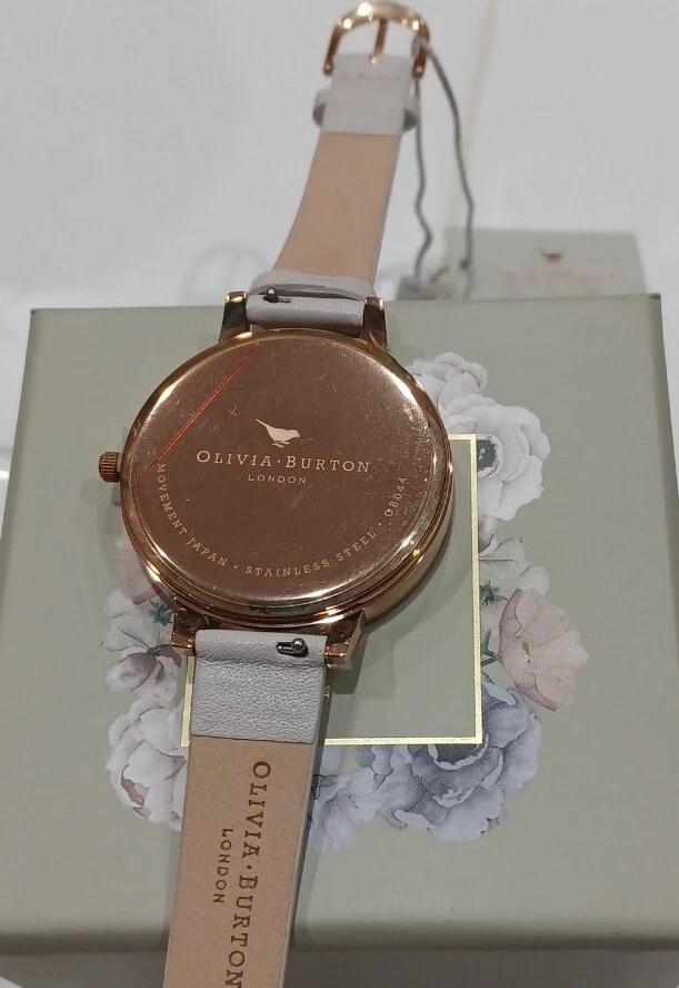Reloj Olivia Burton esfera grande para mujer cuero rubor OB16BD95 38 mm Foto 3 de 4