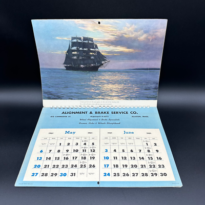 1951 Calendar Coronet Seascape Marine Paintings By Montague Dawson | eBay